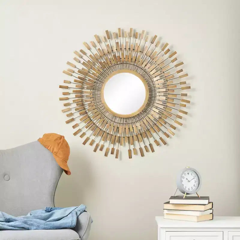 Specchio da Parete a Stella in Metallo 32"x32" Olivia & May: Nessun Montaggio Richiesto, Cornice in Ferro, Montaggio a Parete