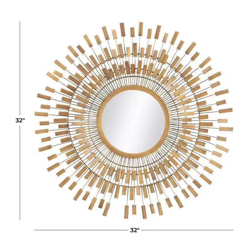 Specchio da Parete a Stella in Metallo 32"x32" Olivia & May: Nessun Montaggio Richiesto, Cornice in Ferro, Montaggio a Parete