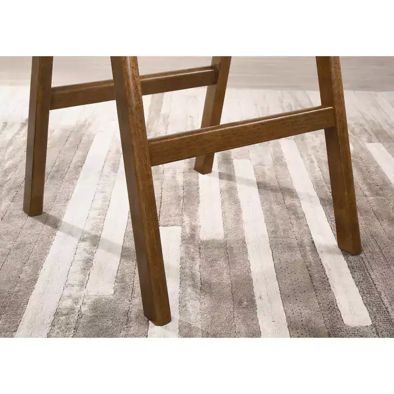 Sgabelli impilabili da bar Roundhill Furniture Malvern in legno, stile moderno di metà secolo, set da 2