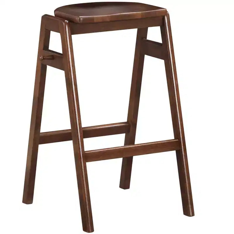 Sgabelli impilabili da bar Roundhill Furniture Malvern in legno, stile moderno di metà secolo, set da 2