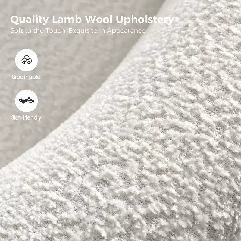 Set di 2 sedie poltrona Kiian Boucle con gambe in legno massello| HULALA HOME