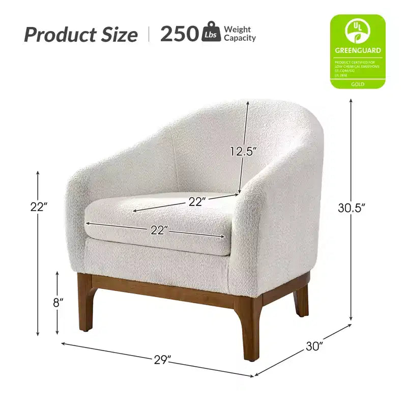 Set di 2 sedie poltrona Kiian Boucle con gambe in legno massello| HULALA HOME