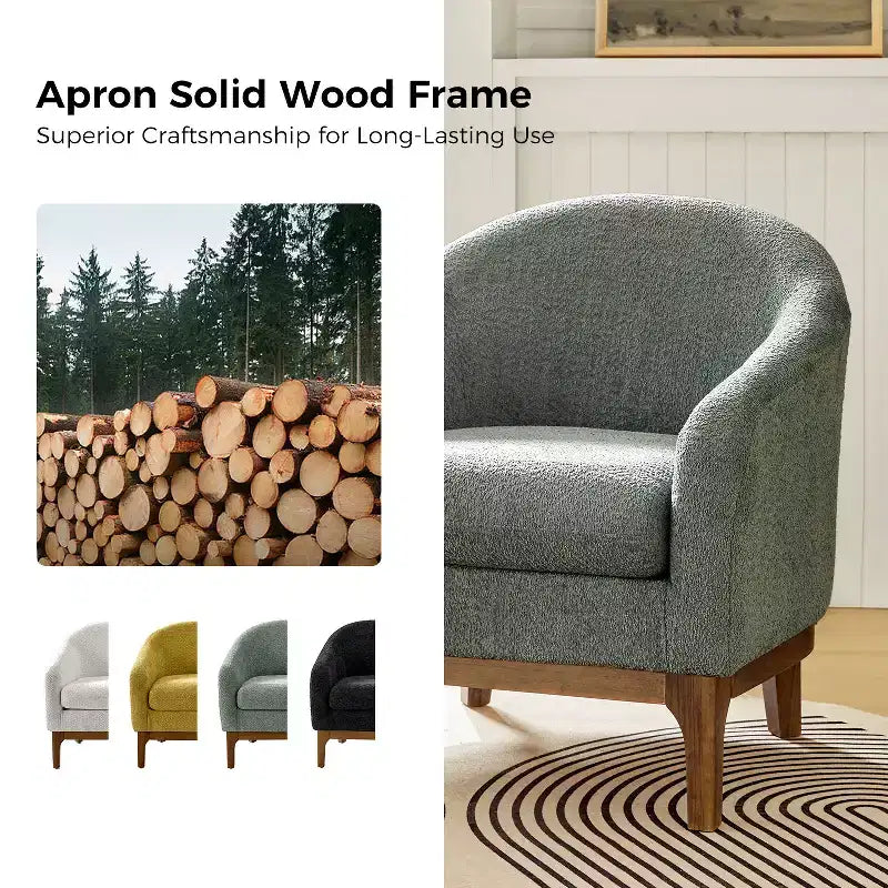 Set di 2 sedie poltrona Kiian Boucle con gambe in legno massello| HULALA HOME