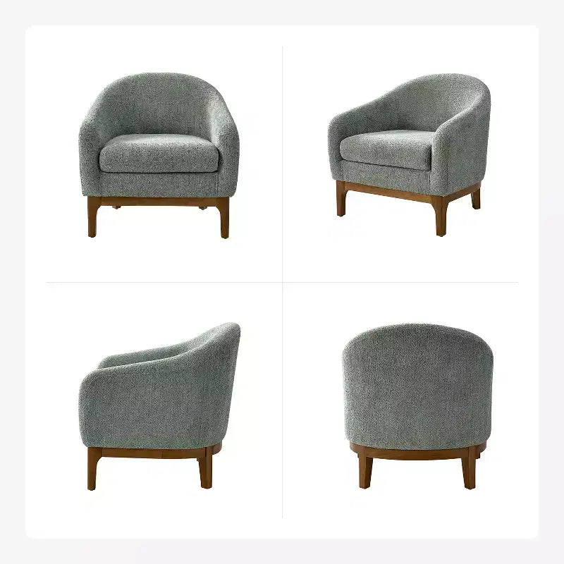 Set di 2 sedie poltrona Kiian Boucle con gambe in legno massello| HULALA HOME