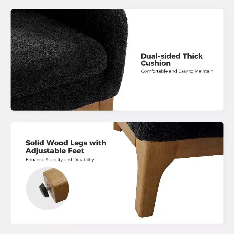 Set di 2 sedie poltrona Kiian Boucle con gambe in legno massello| HULALA HOME