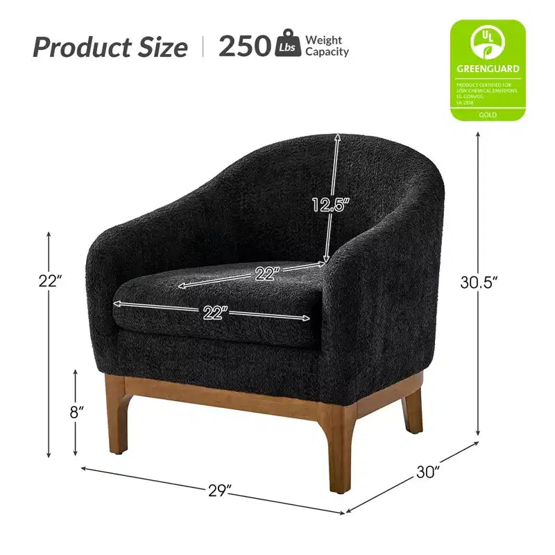 Set di 2 sedie poltrona Kiian Boucle con gambe in legno massello| HULALA HOME
