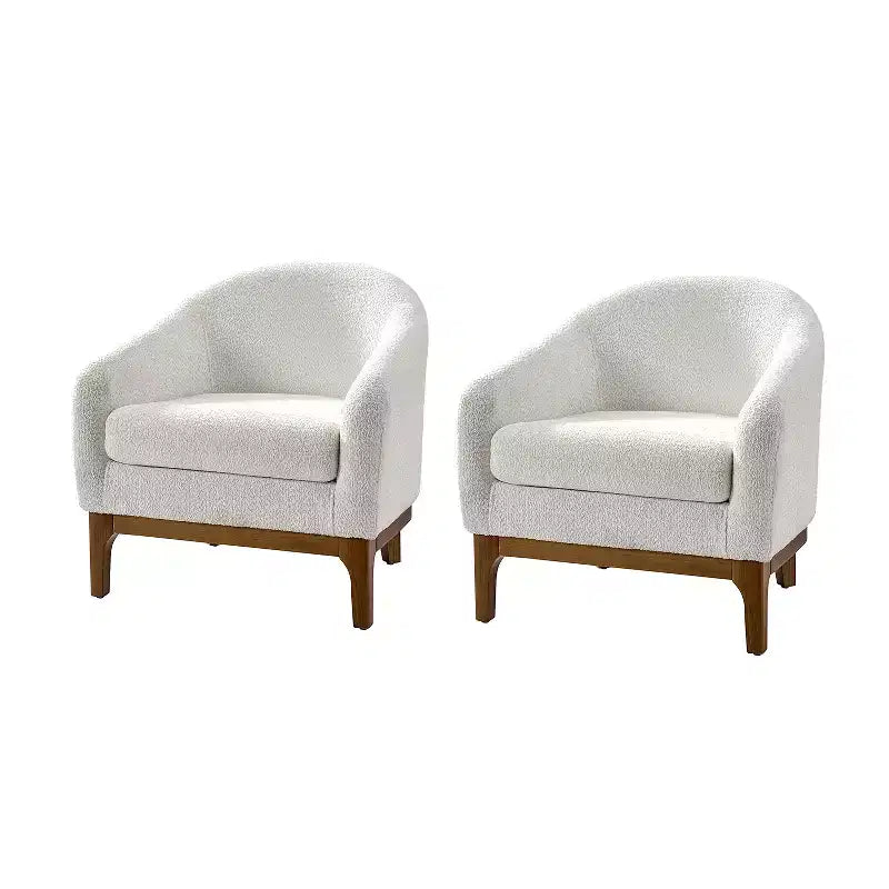 Set di 2 sedie poltrona Kiian Boucle con gambe in legno massello| HULALA HOME