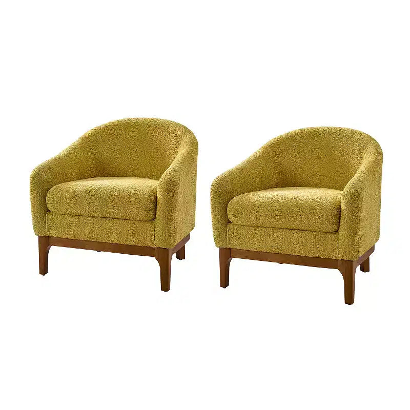 Set di 2 sedie poltrona Kiian Boucle con gambe in legno massello| HULALA HOME