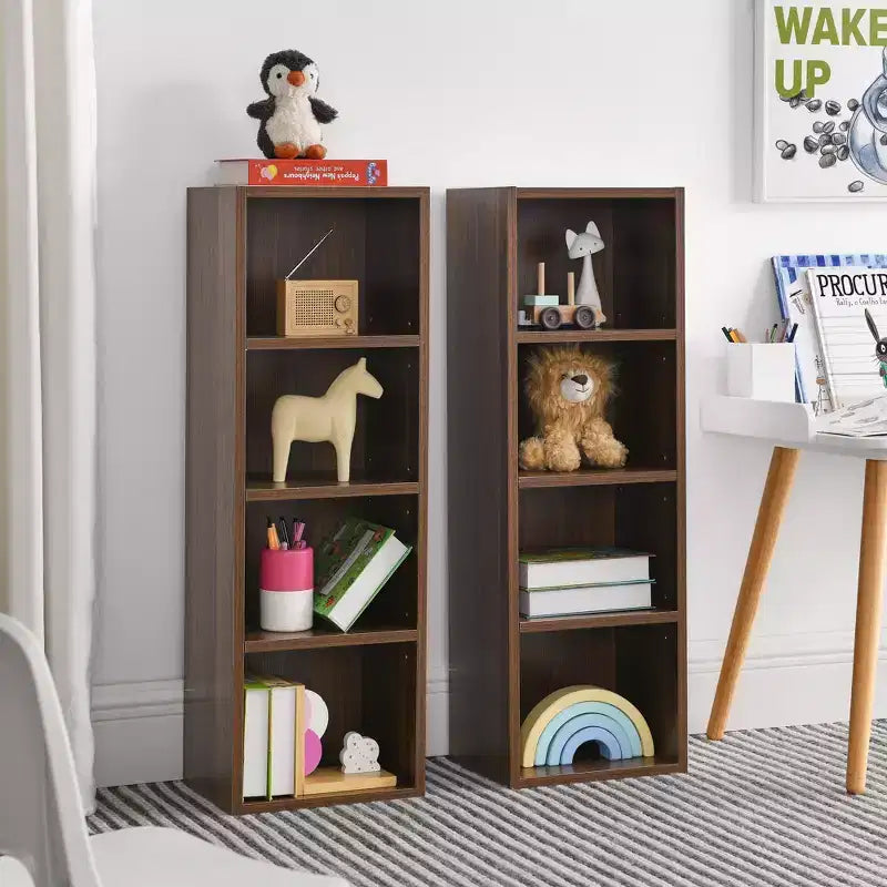 Libreria a 4 ripiani regolabili alta 180 cm – Set da 2