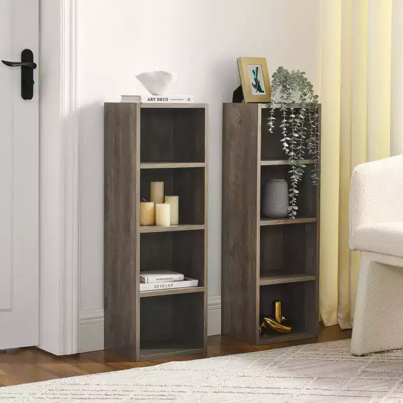 Libreria a 4 ripiani regolabili alta 180 cm – Set da 2