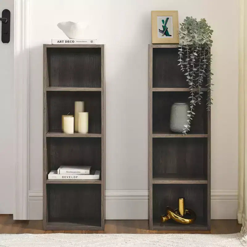 Libreria a 4 ripiani regolabili alta 180 cm – Set da 2