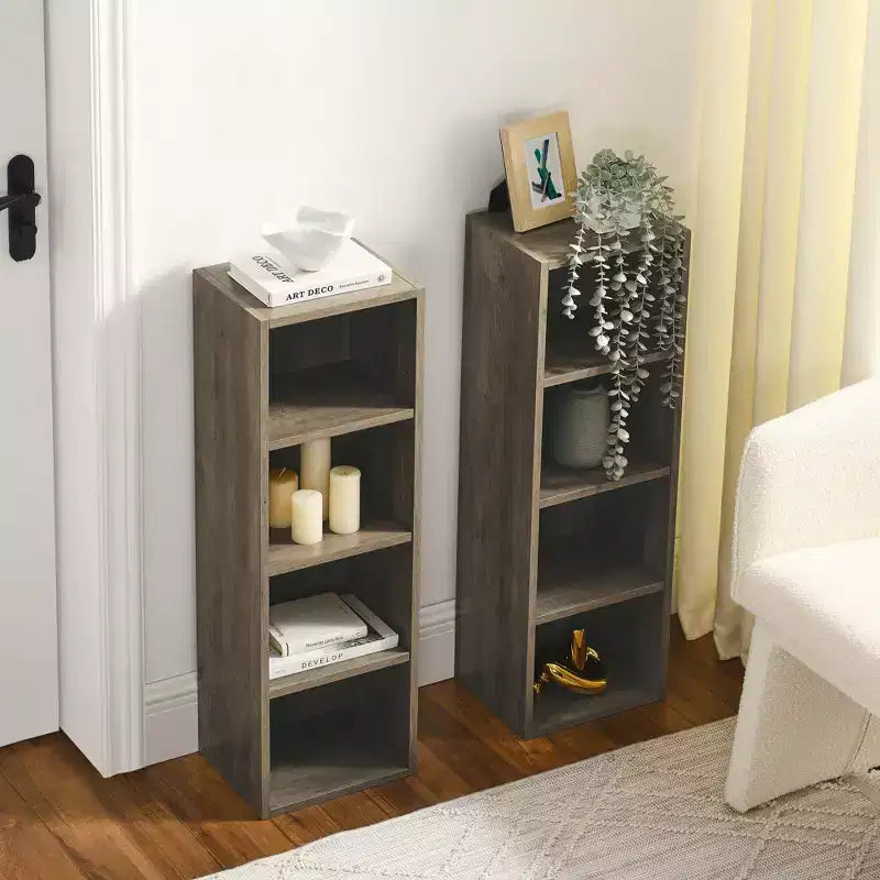 Libreria a 4 ripiani regolabili alta 180 cm – Set da 2