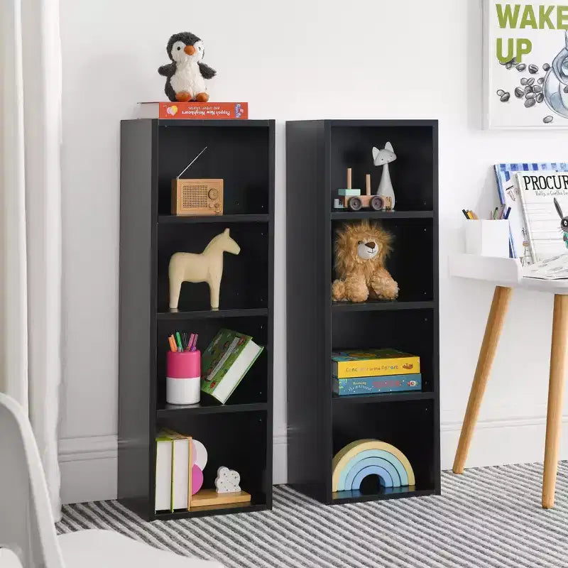 Libreria a 4 ripiani regolabili alta 180 cm – Set da 2