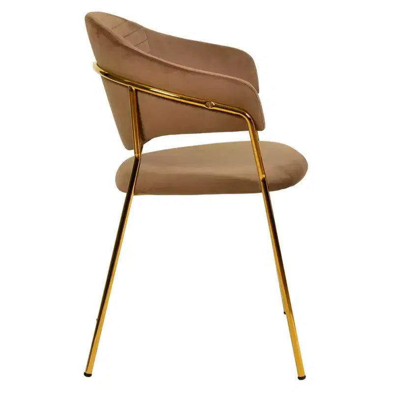 Sedia da pranzo imbottita con schienale a gobba e gambe in acciaio inossidabile – Set da 2