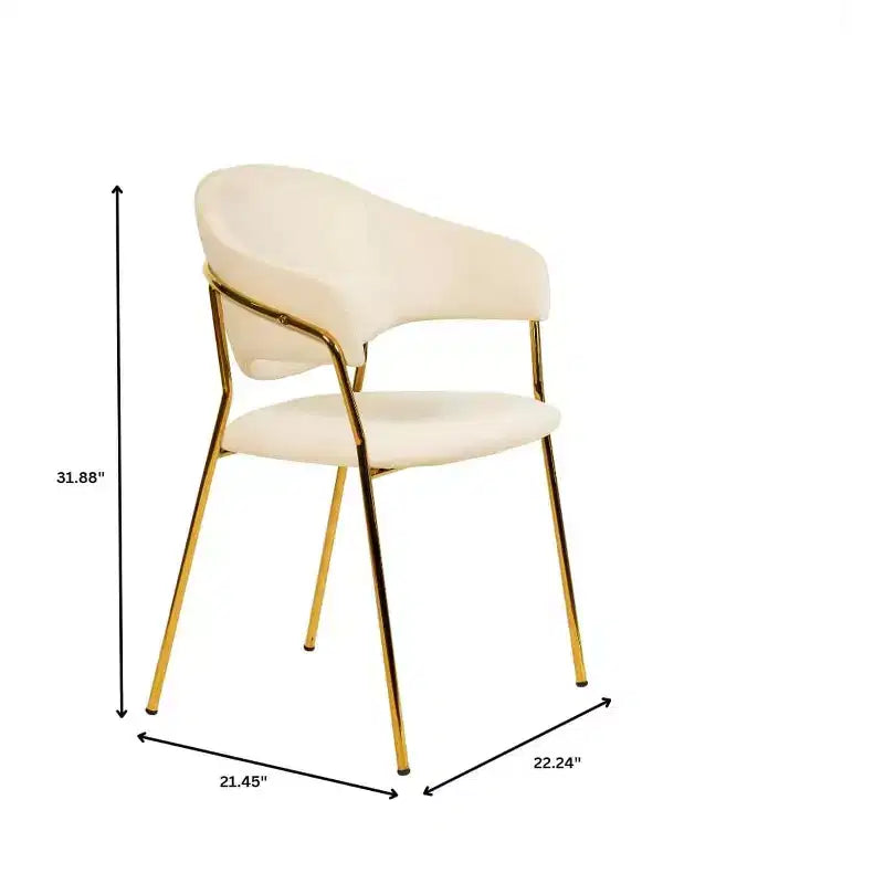 Sedia da pranzo imbottita con schienale a gobba e gambe in acciaio inossidabile – Set da 2