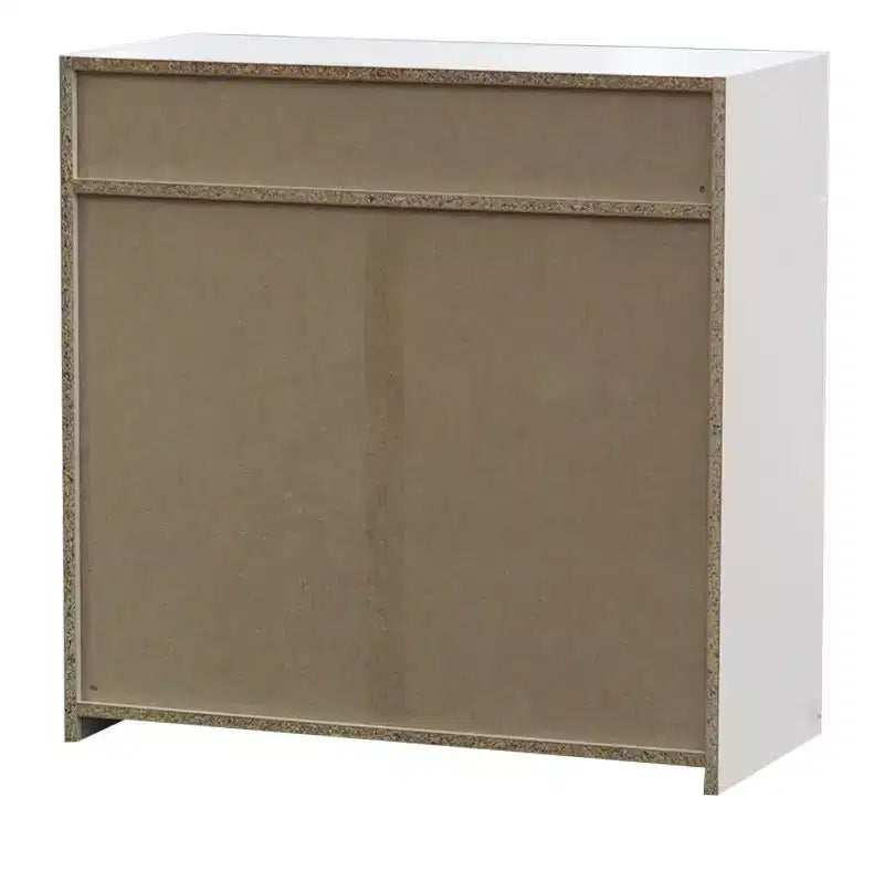 Armadietto portascarpe a 2 ante con ripiano aperto – Contiene 16 paia, Bianco/Grigio