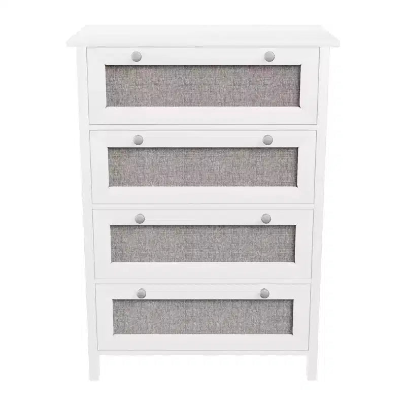 Cassettiera Moderna a 4 Cassetti per Camera da Letto – L. 70 cm, Bianca