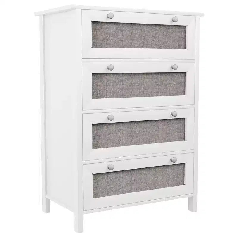 Cassettiera Moderna a 4 Cassetti per Camera da Letto – L. 70 cm, Bianca