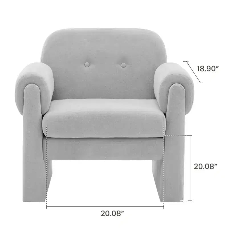 Poltrona d'accento in velluto "Fluffy Cloud" da 33 pollici – Poltrona per camera da letto e soggiorno, set da 2