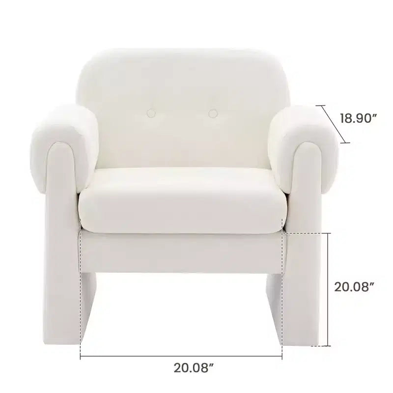 Poltrona d'accento in velluto "Fluffy Cloud" da 33 pollici – Poltrona per camera da letto e soggiorno, set da 2