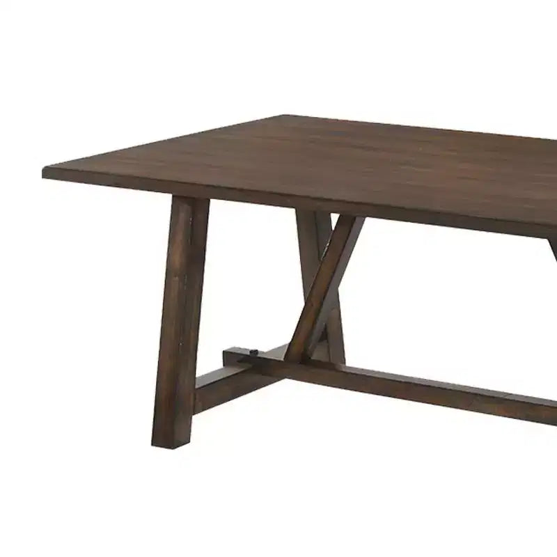 Tavolo da pranzo rettangolare in rovere scuro con base a cavalletto – 6 posti, 183 cm