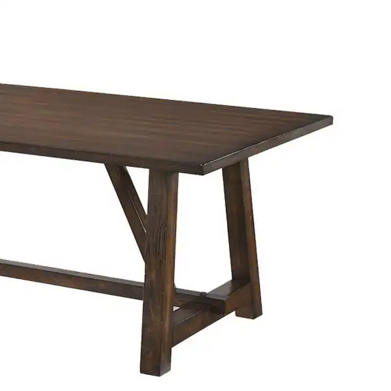 Tavolo da pranzo rettangolare in rovere scuro con base a cavalletto – 6 posti, 183 cm