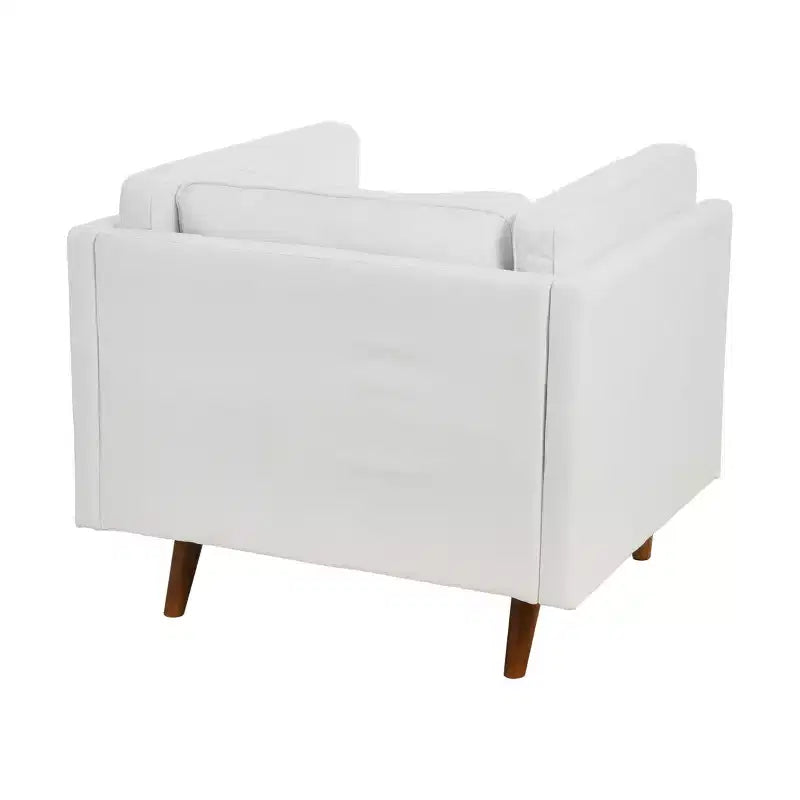 Poltrona con braccioli e sponde alte imbottita Atley Modern Storied Home, bianco costiero: elegante poliestere, telaio in acciaio
