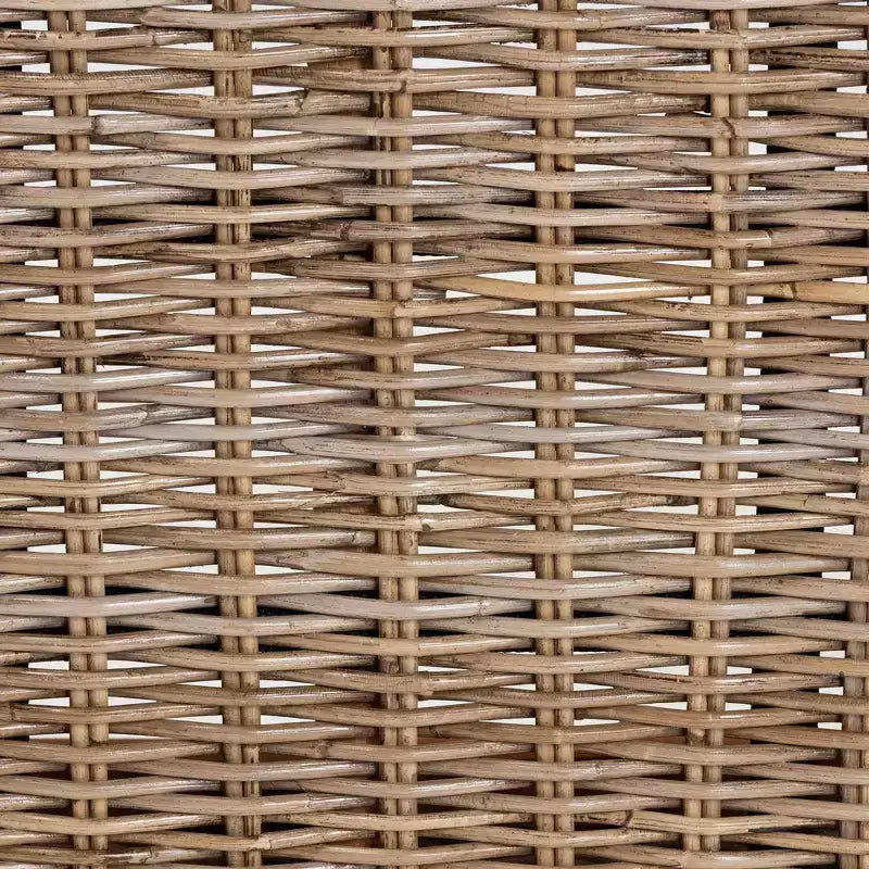 Panca d'accento grigia in rattan Kubu naturale e legno di acacia