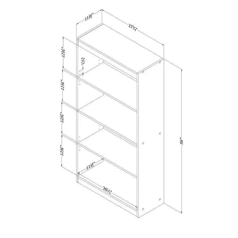 South Shore Libreria decorativa Morgan Cherry marrone da 56": scaffalatura verticale in truciolato, capacità 25 lb, altezza 56"