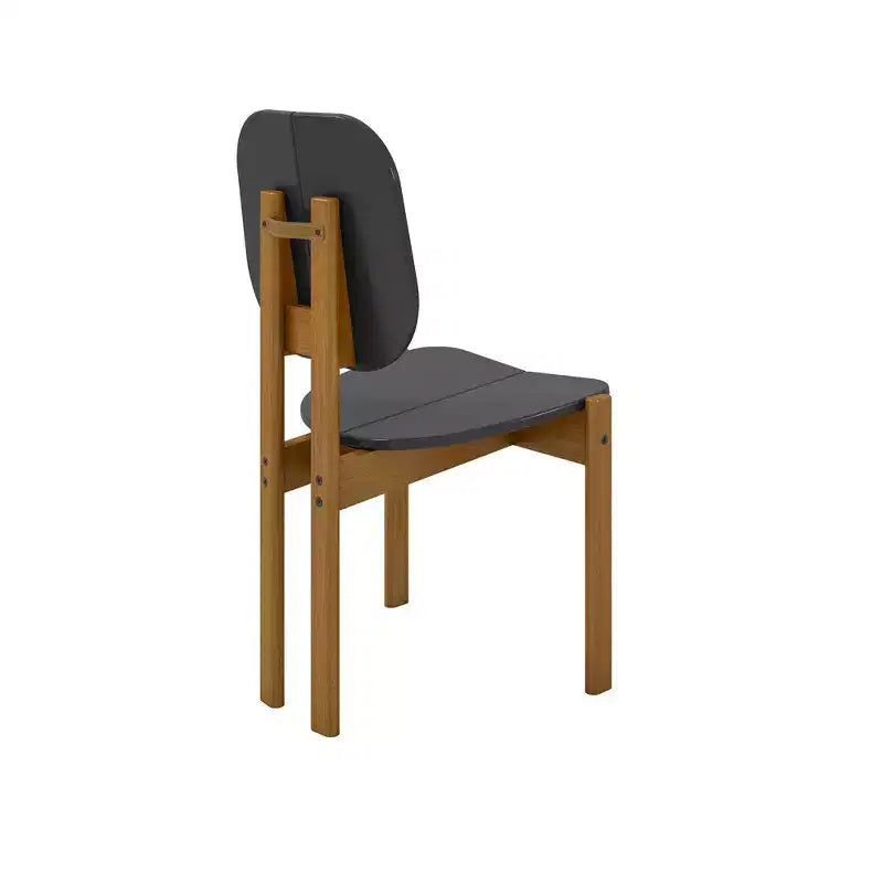 Manhattan Comfort Set di 4 Sedie da Pranzo Gales Mid-Century Modern con Gambe in Legno Massello