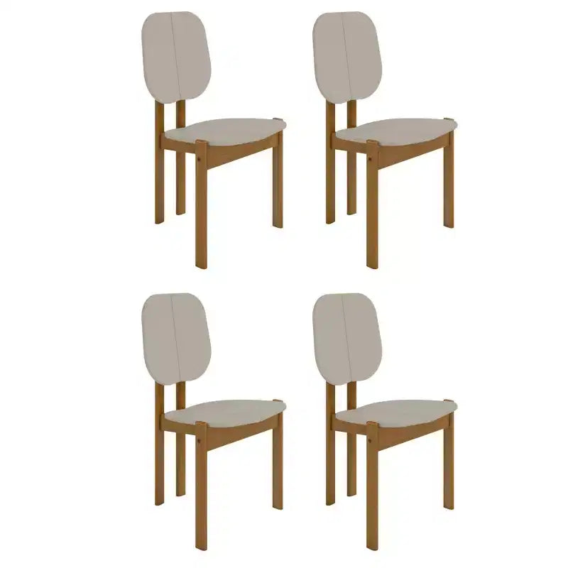 Manhattan Comfort Set di 4 Sedie da Pranzo Gales Mid-Century Modern con Gambe in Legno Massello
