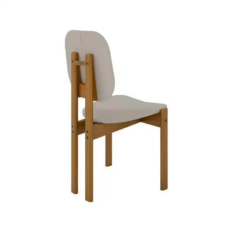 Manhattan Comfort Set di 4 Sedie da Pranzo Gales Mid-Century Modern con Gambe in Legno Massello