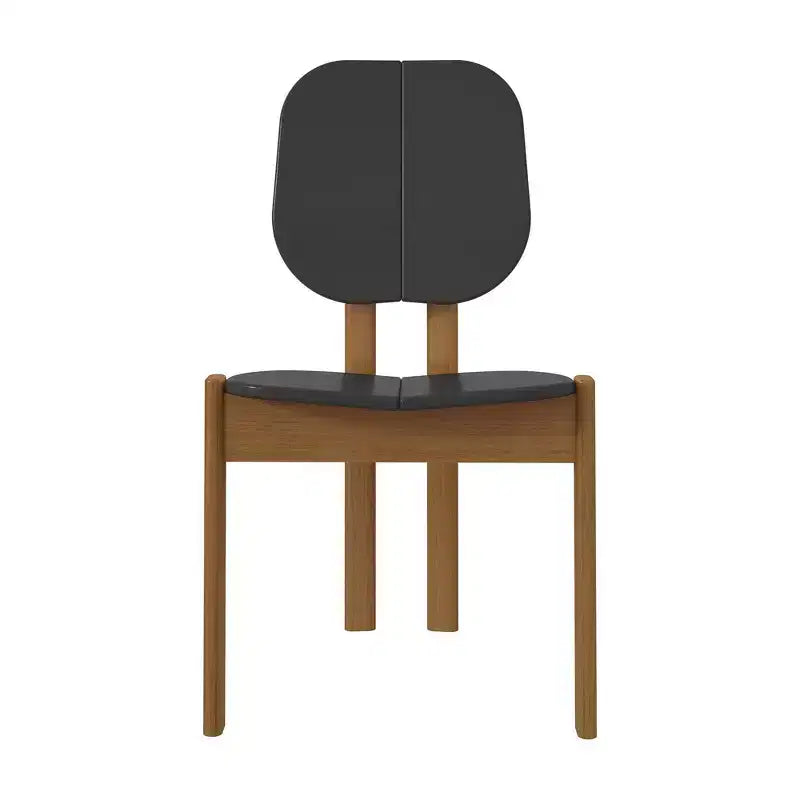 Manhattan Comfort Set di 4 Sedie da Pranzo Gales Mid-Century Modern con Gambe in Legno Massello