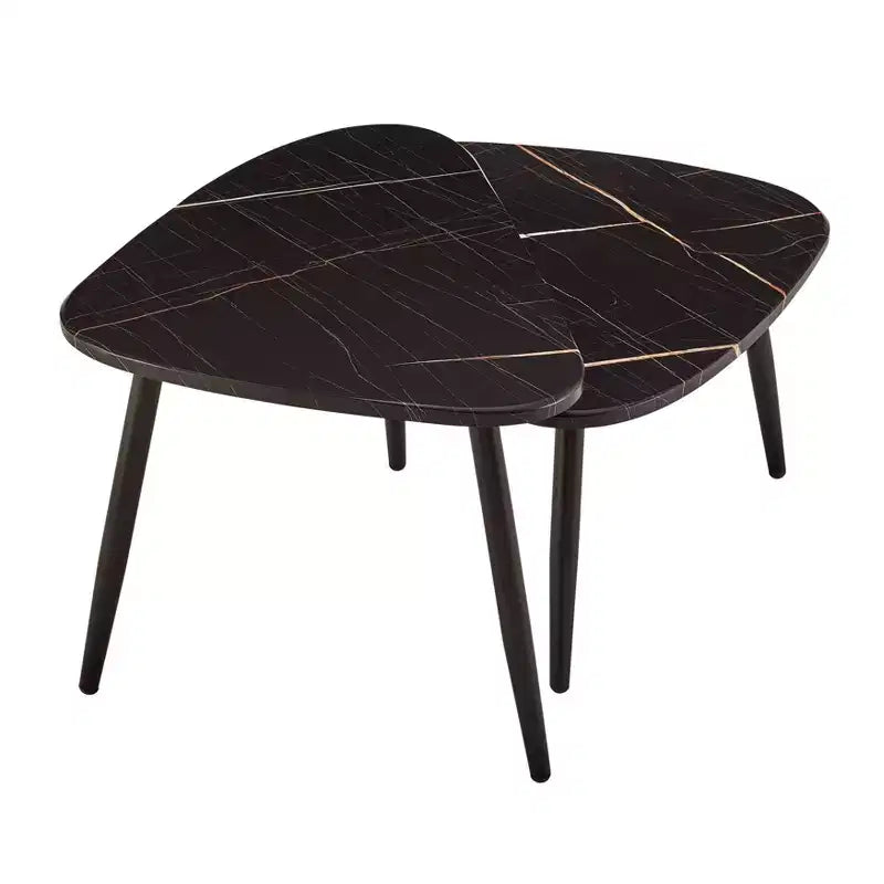Tavolino da caffè modulare semicircular Aurora asimmetrico moderno ovale a goccia, 18,50x29,5
