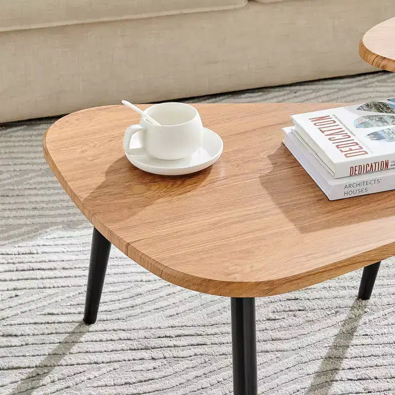 Tavolino da caffè modulare semicircular Aurora asimmetrico moderno ovale a goccia, 18,50x29,5