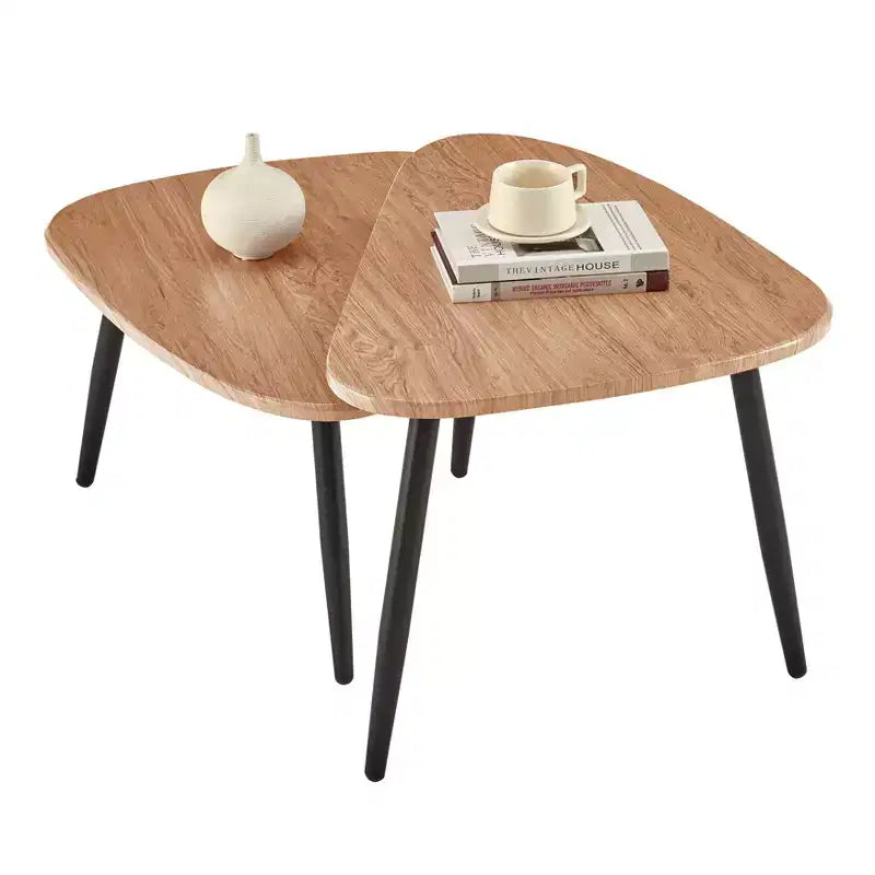 Tavolino da caffè modulare semicircular Aurora asimmetrico moderno ovale a goccia, 18,50x29,5
