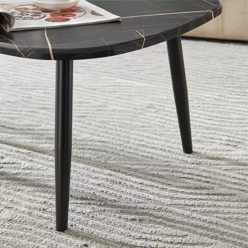 Tavolino da caffè modulare semicircular Aurora asimmetrico moderno ovale a goccia, 18,50x29,5
