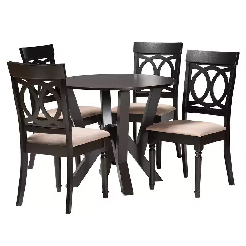 Set da pranzo moderno Baxton Studio Angie in tessuto e legno