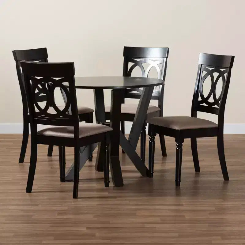 Set da pranzo moderno Baxton Studio Angie in tessuto e legno
