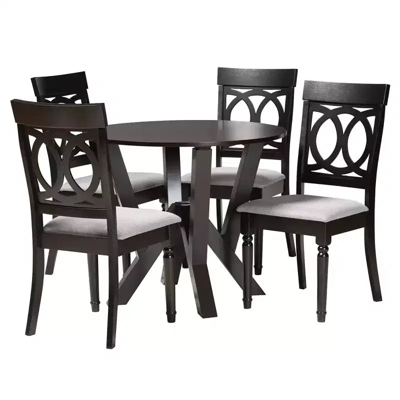 Set da pranzo moderno Baxton Studio Angie in tessuto e legno