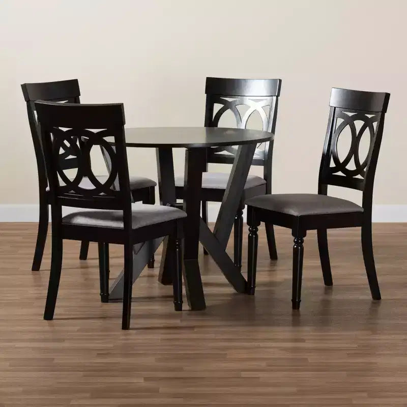 Set da pranzo moderno Baxton Studio Angie in tessuto e legno