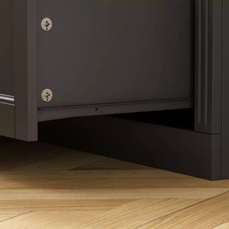 Vetrine Famapy 47,2"L con ante in vetro, armadietto dispensa in legno, colore nero