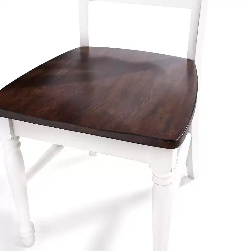 Sedie da pranzo X-Back in legno di gomma – Set da 4, senza braccioli