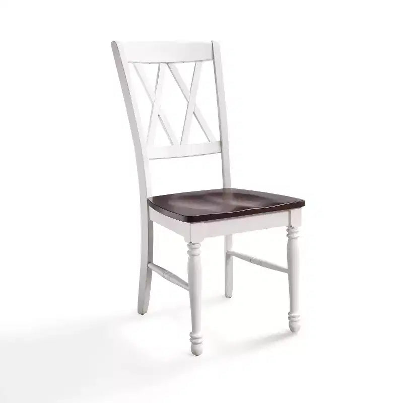 Sedie da pranzo X-Back in legno di gomma – Set da 4, senza braccioli