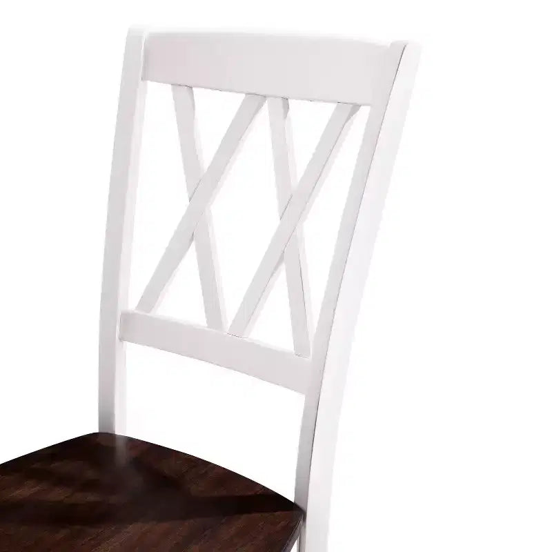 Sedie da pranzo X-Back in legno di gomma – Set da 4, senza braccioli