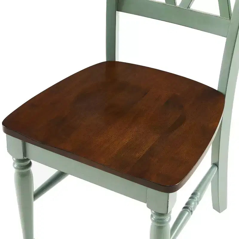 Sedie da pranzo X-Back in legno di gomma – Set da 4, senza braccioli