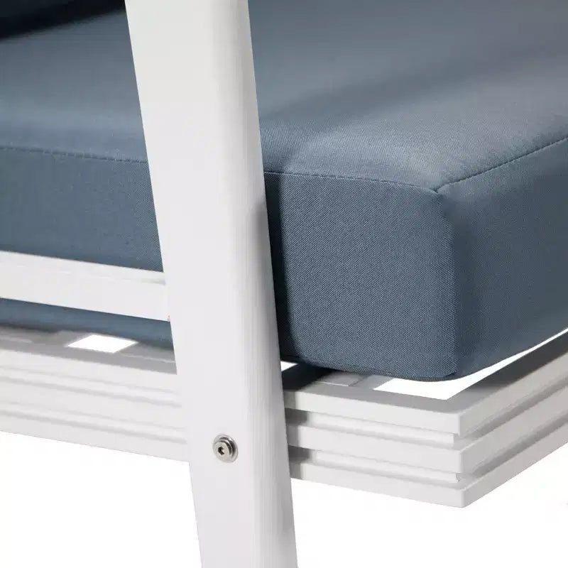Poltrone da Esterno Moderne con Telaio in Alluminio Antiruggine e Cuscini Rimovibili – Set da 2