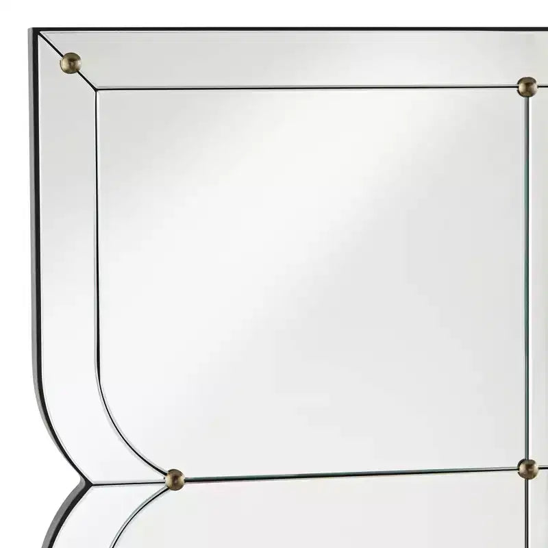 Specchio da parete curvo multi-pannello con punti dorati – 67,3 cm L x 111,7 cm H