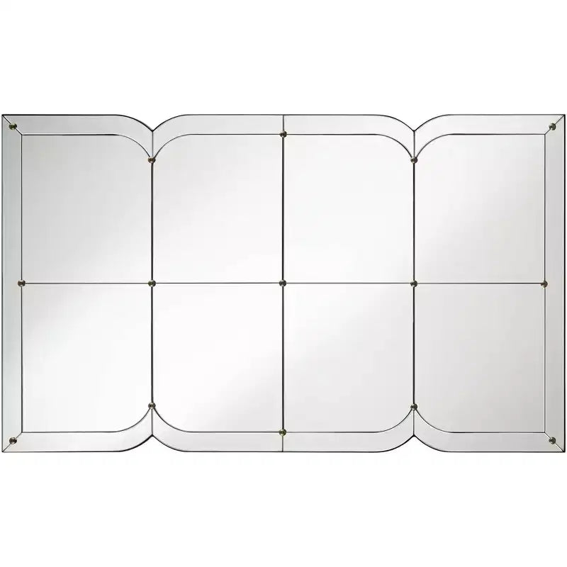 Specchio da parete curvo multi-pannello con punti dorati – 67,3 cm L x 111,7 cm H