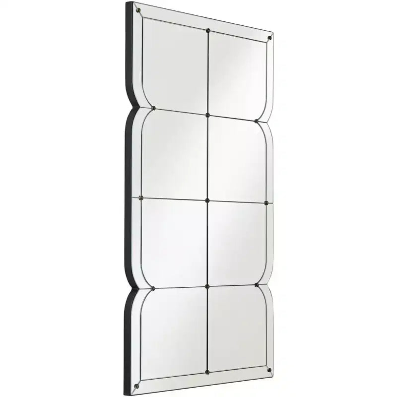 Specchio da parete curvo multi-pannello con punti dorati – 67,3 cm L x 111,7 cm H